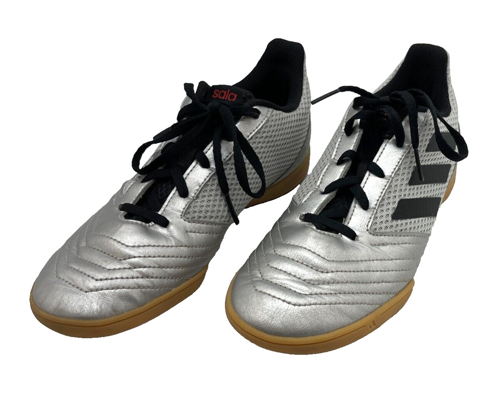 Adidas Predator 19.4 Sala Indoor Soccer Shoes Boys 5.5 Youth Silver Black G25829